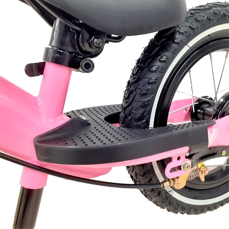 Bicicleta de equilibrio con freno rosada